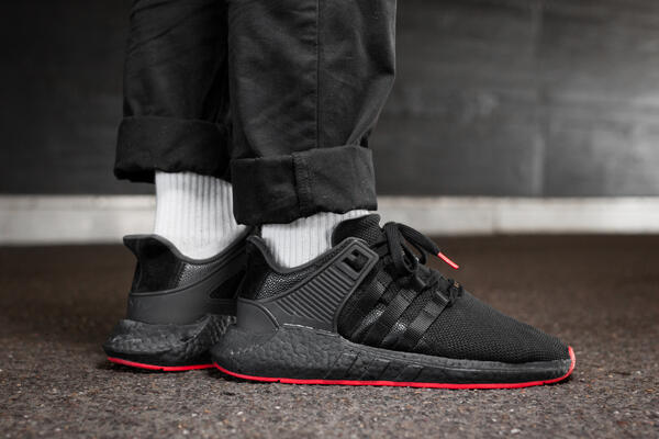 Adidas eqt support triple black on feet best sale